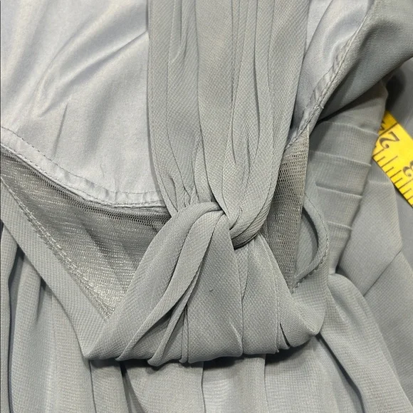 Bridesmaid maxi dress.  Dusty blue color.  Pleated waistband. Size XS - Picture 9 of 9